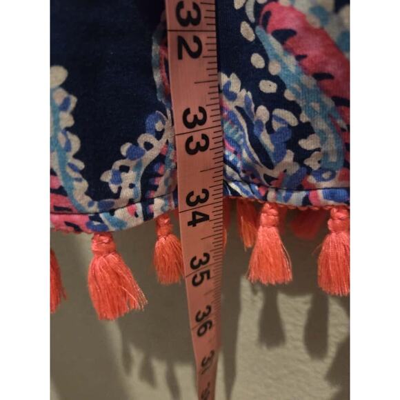 Lilly Pulitzer Women's Sleeveless Romper S Oyster Bay Miss Shell Print Tassles - Picture 7 of 9